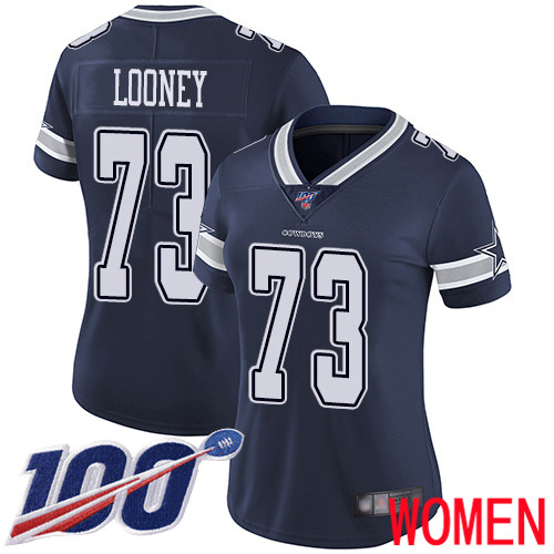 Women Dallas Cowboys Limited Navy Blue Joe Looney Home #73 100th Season Vapor Untouchable NFL Jersey->women nfl jersey->Women Jersey